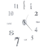 3D Wall Clock Modern Design 100 cm XXL Silver - Top-Down View