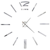 3D Wall Clock Modern Design 100 cm XXL Silver - Side View