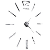 3D Wall Clock Modern Design 100 cm XXL Silver - Top-Down View