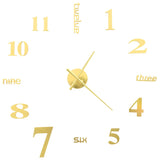 3D Wall Clock Modern Design 100 cm XXL Gold - Side View