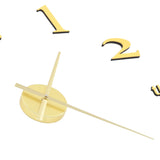 3D Wall Clock Modern Design 100 cm XXL Gold - 45-Degree Angle