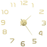 3D Wall Clock Modern Design 100 cm XXL Gold - Front View