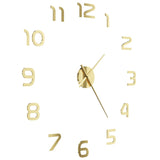 3D Wall Clock Modern Design 100 cm XXL Gold - Side View