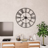 Vintage Wall Clock with Quartz Movement Metal 80 cm XXL - Front View