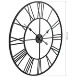 Vintage Wall Clock with Quartz Movement Metal 80 cm XXL - Rear View
