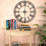 Vintage Wall Clock with Quartz Movement Metal 60 cm XXL - Front View