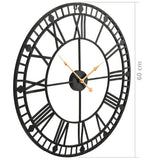 Vintage Wall Clock with Quartz Movement Metal 60 cm XXL - Rear View