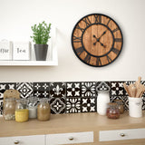 Vintage Wall Clock with Quartz Movement Wood and Metal 60 cm XXL - Front View