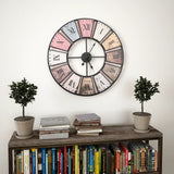 Vintage Wall Clock with Quartz Movement 60 cm XXL - Front View