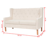 Sofa Set 2 Pieces Fabric Cream White - Extra Image