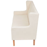 Sofa Set 2 Pieces Fabric Cream White - Top-Down View