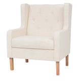 Sofa Set 2 Pieces Fabric Cream White - 45-Degree Angle