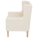 Sofa Set 2 Pieces Fabric Cream White - Close-Up Angle