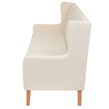 Sofa Set 2 Pieces Fabric Cream White - Close-Up Angle