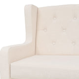 Sofa Set 2 Pieces Fabric Cream White - Low Angle
