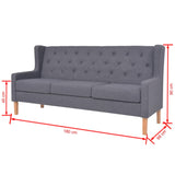 Sofa Set 2 Pieces Fabric Grey - Extra Image