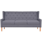 Sofa Set 2 Pieces Fabric Grey