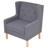 Sofa Set 2 Pieces Fabric Grey - Rear View