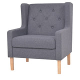 Sofa Set 3 Pieces Fabric Grey - Low Angle