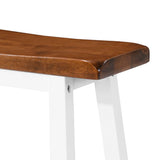 Bar Stools 2 pcs Solid Wood - Top-Down View