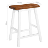 Bar Stools 2 pcs Solid Wood - Rear View