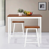 Bar Table and Stool Set 3 Pieces Solid Wood - Side View