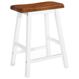 Bar Table and Stool Set 3 Pieces Solid Wood - Rear View