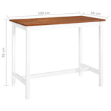 Bar Table Solid Wood 108x60x91 cm - 45-Degree Angle
