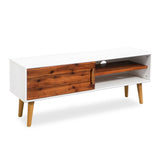 TV Cabinet Solid Acacia Wood 120x35x45 cm - 45-Degree Angle