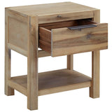 Nightstand with Drawer 40x30x48 cm Solid Acacia Wood - Front View