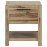 Nightstand with Drawer 40x30x48 cm Solid Acacia Wood - Side View