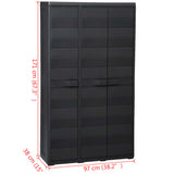 Garden Storage Cabinet with 4 Shelves Black