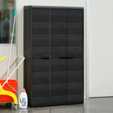 Garden Storage Cabinet with 4 Shelves Black - Side View
