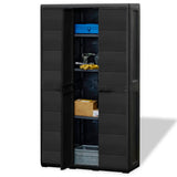 Garden Storage Cabinet with 4 Shelves Black - Top-Down View
