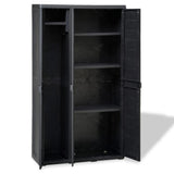 Garden Storage Cabinet with 4 Shelves Black - 45-Degree Angle