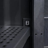 Garden Storage Cabinet with 4 Shelves Black - Close-Up Angle