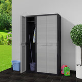 Garden Storage Cabinet with 4 Shelves Black and Grey - Front View