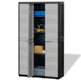Garden Storage Cabinet with 4 Shelves Black and Grey