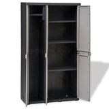 Garden Storage Cabinet with 4 Shelves Black and Grey - 45-Degree Angle