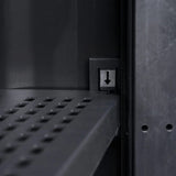 Garden Storage Cabinet with 4 Shelves Black and Grey - Close-Up Angle