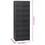 Garden Storage Cabinet with 3 Shelves Black