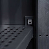 Garden Storage Cabinet with 3 Shelves Black and Grey - 45-Degree Angle