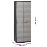 Garden Storage Cabinet with 3 Shelves Black and Grey - Extra Image