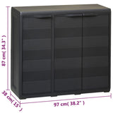 Garden Storage Cabinet with 2 Shelves Black - Extra Image