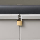 Garden Storage Cabinet with 2 Shelves Black and Grey - Top-Down View