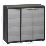 Garden Storage Cabinet with 2 Shelves Black and Grey - Extra Image
