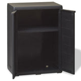 Garden Storage Cabinet with 1 Shelf Black - Side View