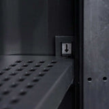 Garden Storage Cabinet with 1 Shelf Black and Grey - 45-Degree Angle