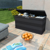 Garden Storage Box Black 117x45x56 cm - Front View