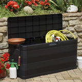 Garden Storage Box Black 117x45x56 cm - Side View